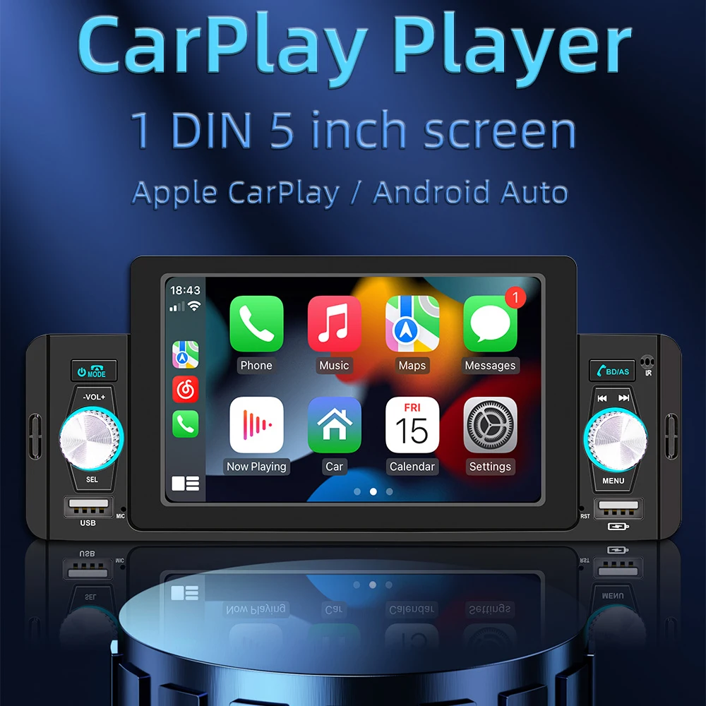 S90753a45dd414f7a8675a5cea202982bY Gearelec 5 inch Car Radio 1 Din CarPlay Android Auto Multimedia For Volkswagen Nissan Toyo Bluetooth MirrorLink FM Receiver