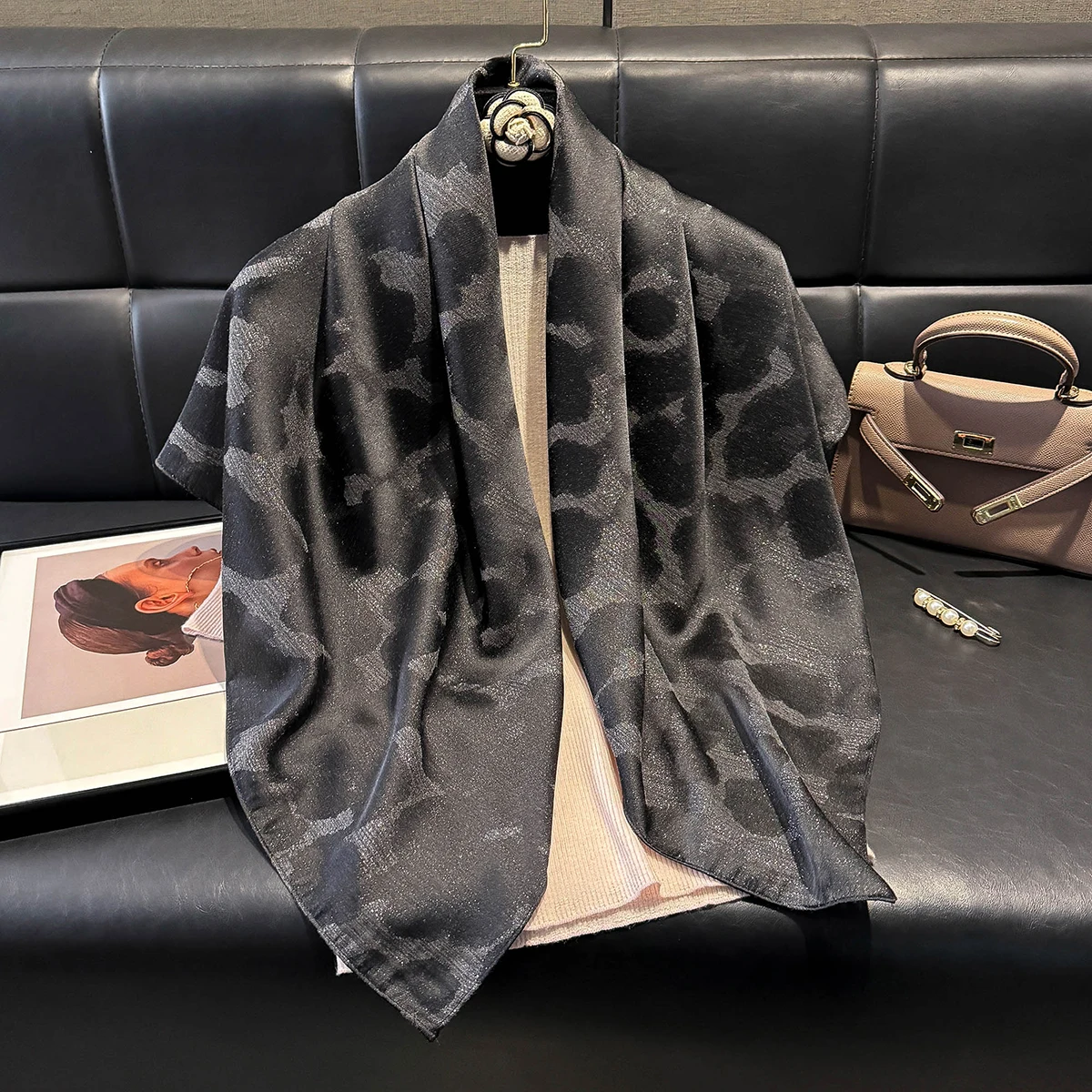 2025 Latest Women's Fashion Hijab Silky Muslim Square Shawl Luxury Brand Soft Female Scarf Spring and Autumn Sun Protection