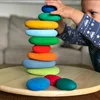 Wood Pebble Balance Blocks Wooden Rainbow Stacking Toys Creative Colored Stone Building Blocks Educational Toys for Kids 1