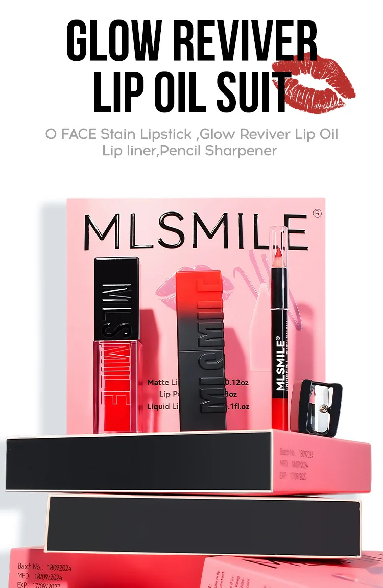 Description Picture 2 of itemMakeup Lipstick Set Long Lasting Mirror Lip Glaze Hydrating Matte Lipstick Velvet Lip Liner Pencil With Sharpener Suit makeup