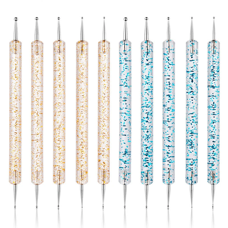5pcs Professional Nail Art Brushes Kit Classic Acrylic Liner Dotting Drawing Pen With Plastic Handle For Manicure Design Tool 3
