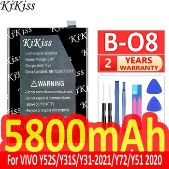 Batteria per cellulare B-O8 5000mAh per Vivo Y52S Y53S Y31S Y31 (2021) Y72 Y51 (2020) Y511(2020, dicembre) Batterie di ricambio