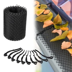 1PCS Gutter Guard Mesh Cover With Hook 15cm Black Plastic Anti-Clog Mesh Rain Protection Cover Filter Home Garden DIY Parts
