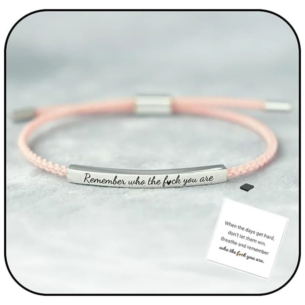 Charms &ldquo;DON'T LET THE HARD DAYS WIN&rdquo; Motivational Tube Bracelet for Best Friends Gift Trendy Adjustable Bangles Jewelry bangle bracelet