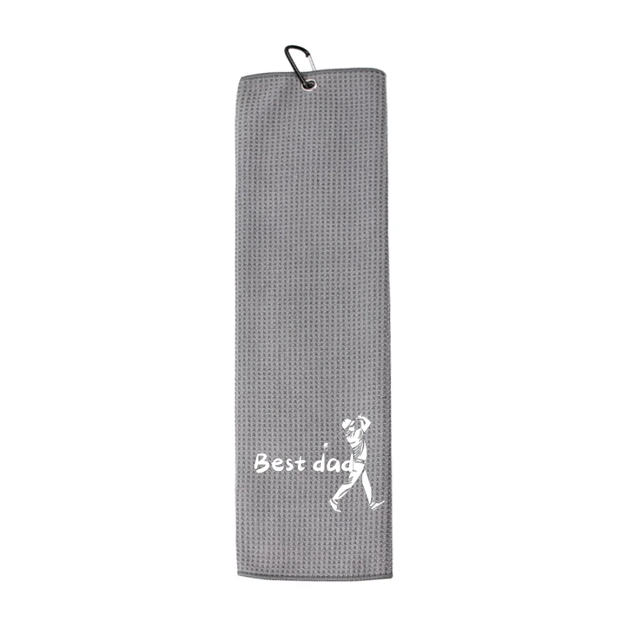 Golf towel, waffle towel, sports "best dad" towel
