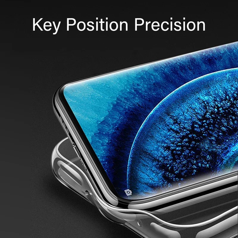 Kwmobile Custodia In Silicone TPU Con Cordino Per Oppo Find X2 Neo – Cover Morbida Trasparente E Nero – Protezione Antiurto E Antigraffio