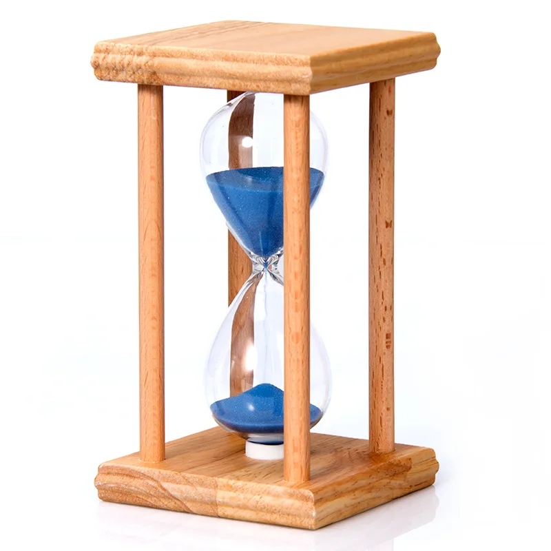 Wooden Four Pillar Hourglass Timer Creative Home Office Ornament 30 Minute Children'S Time Hourglass Desktop Ornament