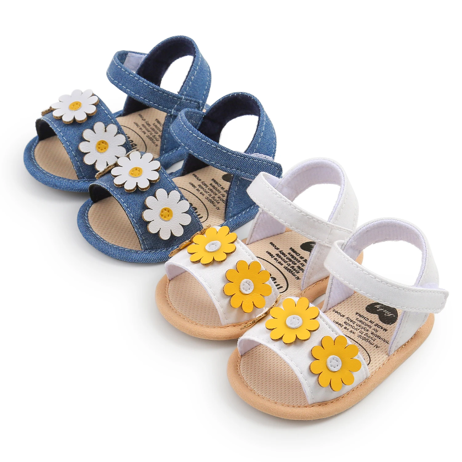 Infant Baby Girl Sandal Shoes, Infants Anti-Slip Home Floral Patch Color Sandbeach Casual Party Sandals 0-18M
