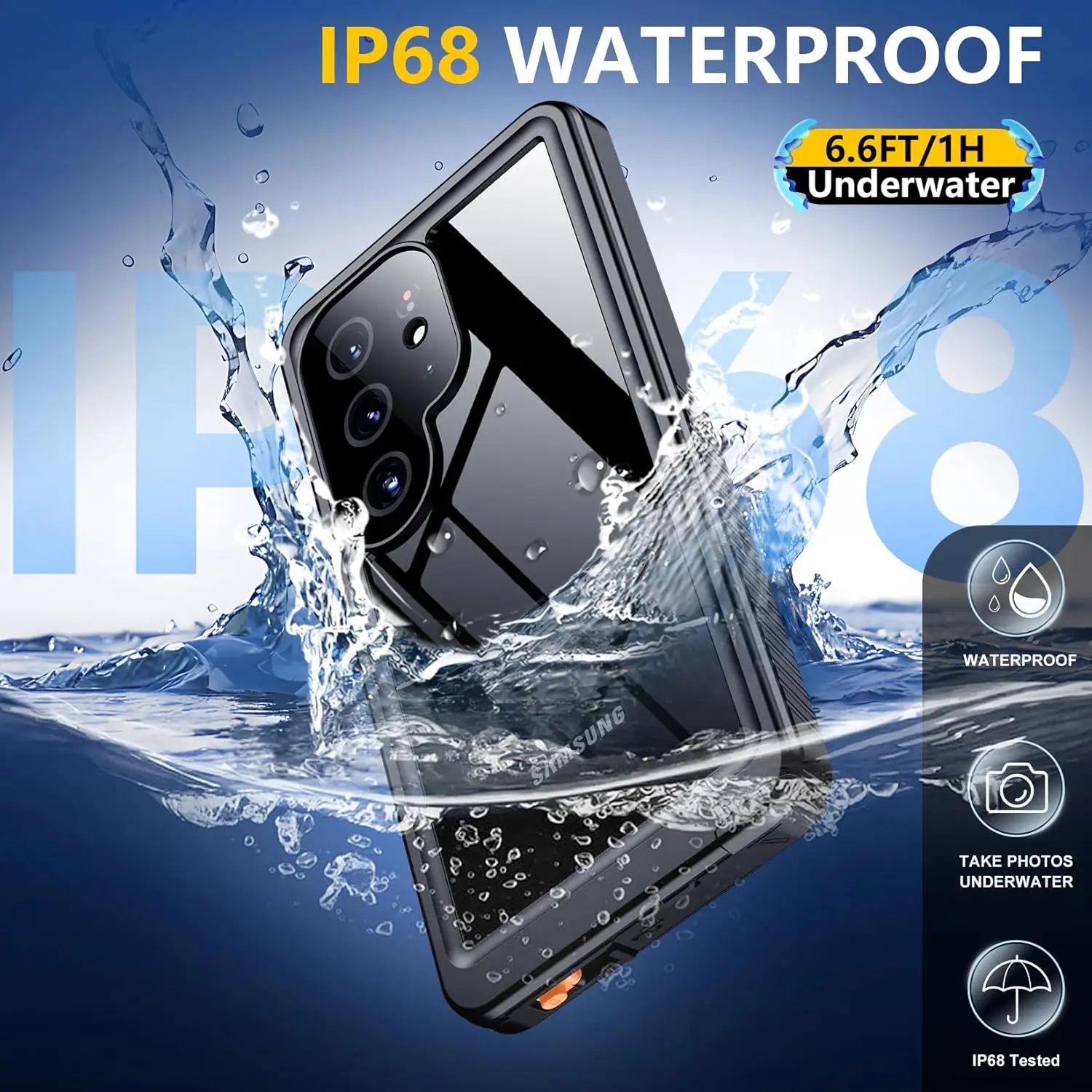 Premium Waterproof Shockproof Heavy Duty Phone Case with IP68 Full Protection