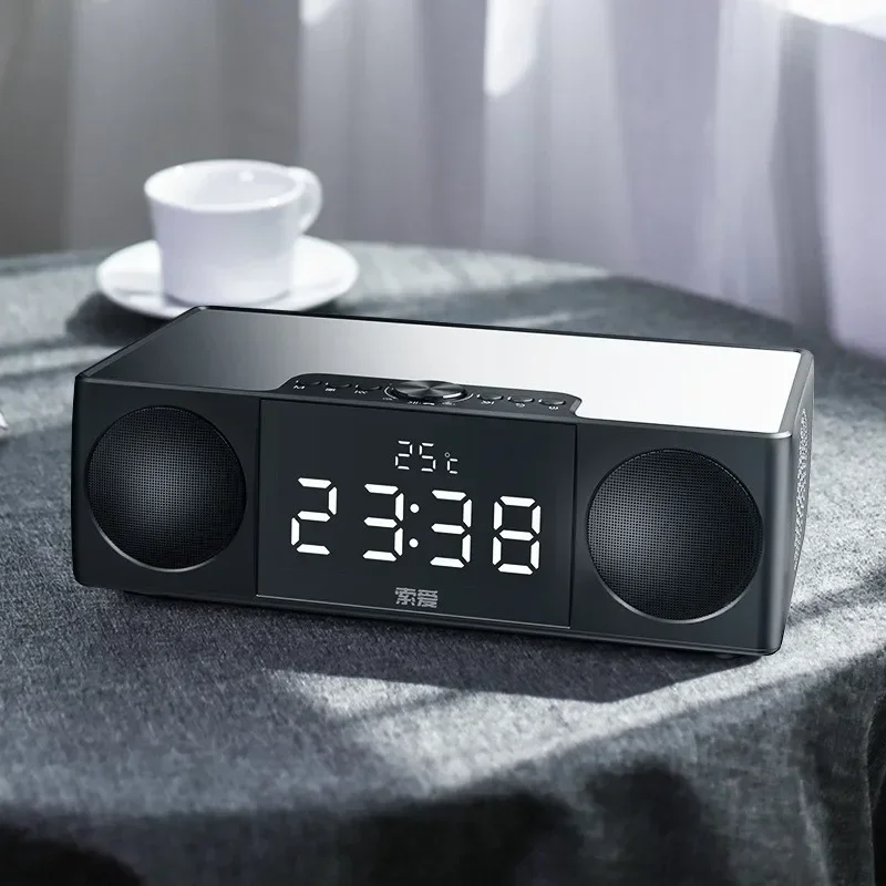 

Subwoofer Caixa De Som Home Theater Speaker 3D Surround Stereo LED Light Alarm Clock Wireless Bluetooth Speaker for PC/TV