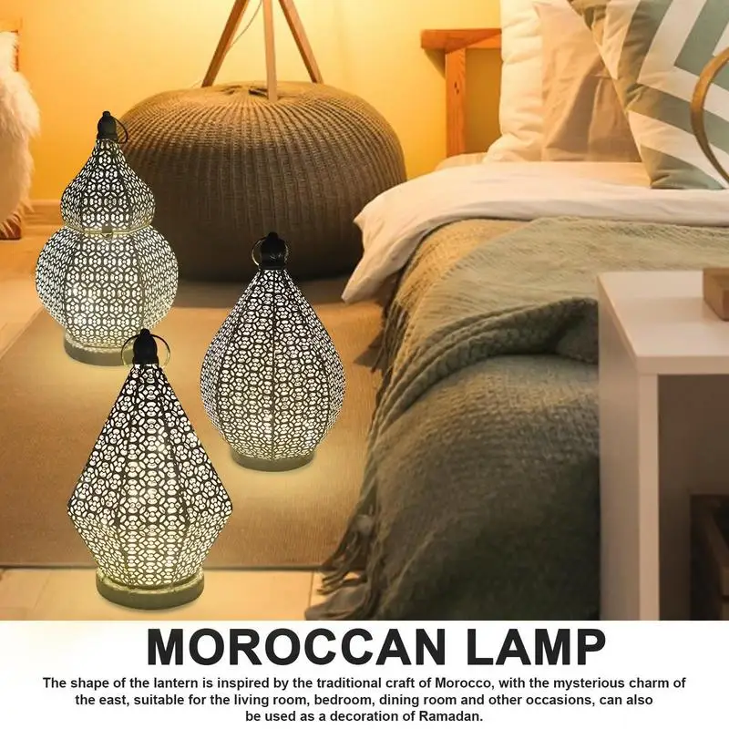 

LED Turkish Moroccan Lamp Desktop Ornaments Handmade Moroccan Floor Lamp Boho Lamp Shadow Effect For Living Room Bedroom