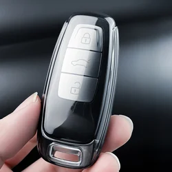 Premium Soft TPU Car Remote Key Cover Case - Sleek Protective Accessories (Transparent Black)