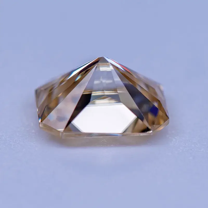 Moissanite Gemstone Tea Yellow Primary Color Radiant Cut Lab Grown Diamond for DIY Charms Jewelry Making with GRA Certificate