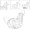 White Iron Art Eggs Storage Basket Chicken Shaped Egg Holder Household Vegetables Fruit Container Organizer Rack Basket 4