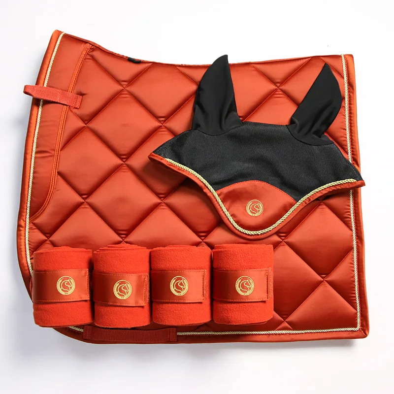 Thick Shock Absorption And Tear Resistance Advanced Lycra Fabric Earmuff Leggings Suit Red-Brown Dance Step Horse Sweat Pad