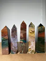 Natural Large Marine Jasper Crystal Tower Natural Crystal Wand 1pcs 1