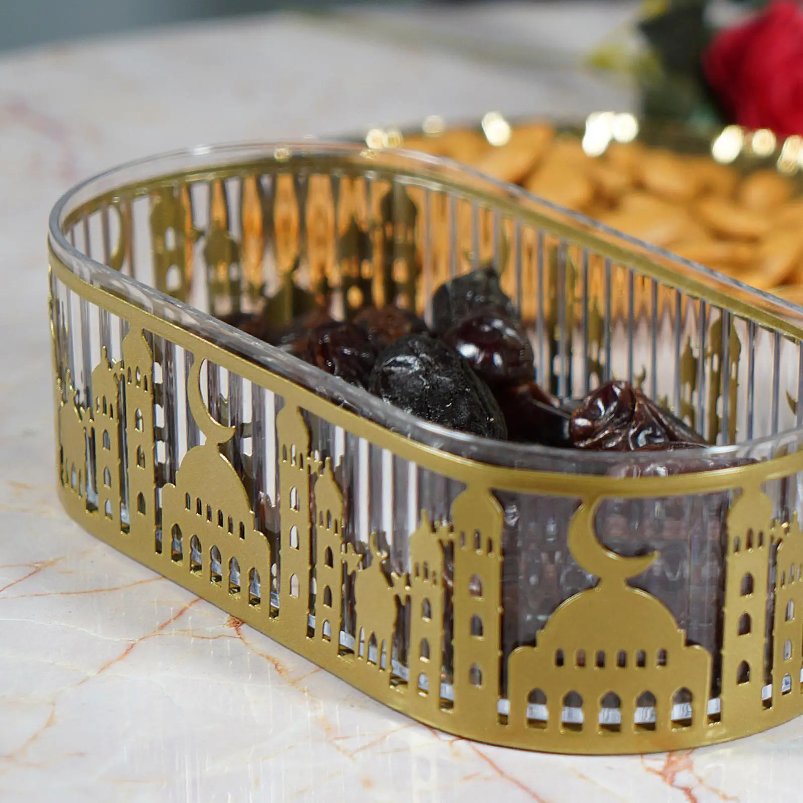 Snack Tray with Lid Candy Dish with Lid Food Plates Dried Fruit Container Eastern Candy Box for Wedding Candy Cookies Veggies 5