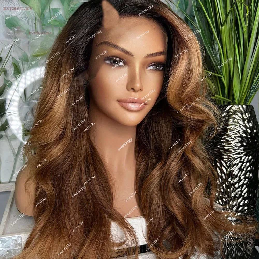 옹브레 허니 블론드 웨이브 킨키 스트레이트 V 파트 인간의 머리 가발 바디 웨이브 야키 스트레이트 하이라이트 밤나무 브라운 U 모양 풀 엔드