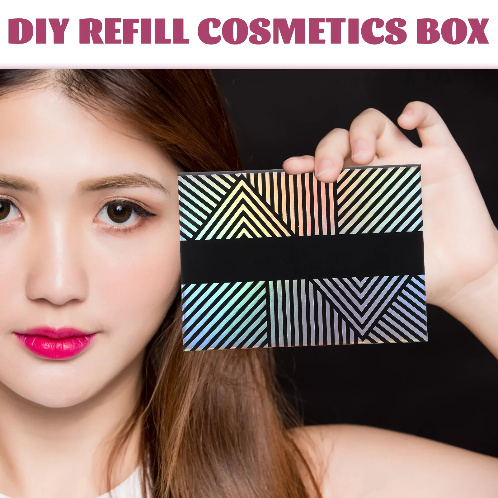 

Empty Magnetic Eyeshadow Palette Tray Creative Color Change DIY Cosmetics Refill Box Makeup Storage Organizer With Mirror