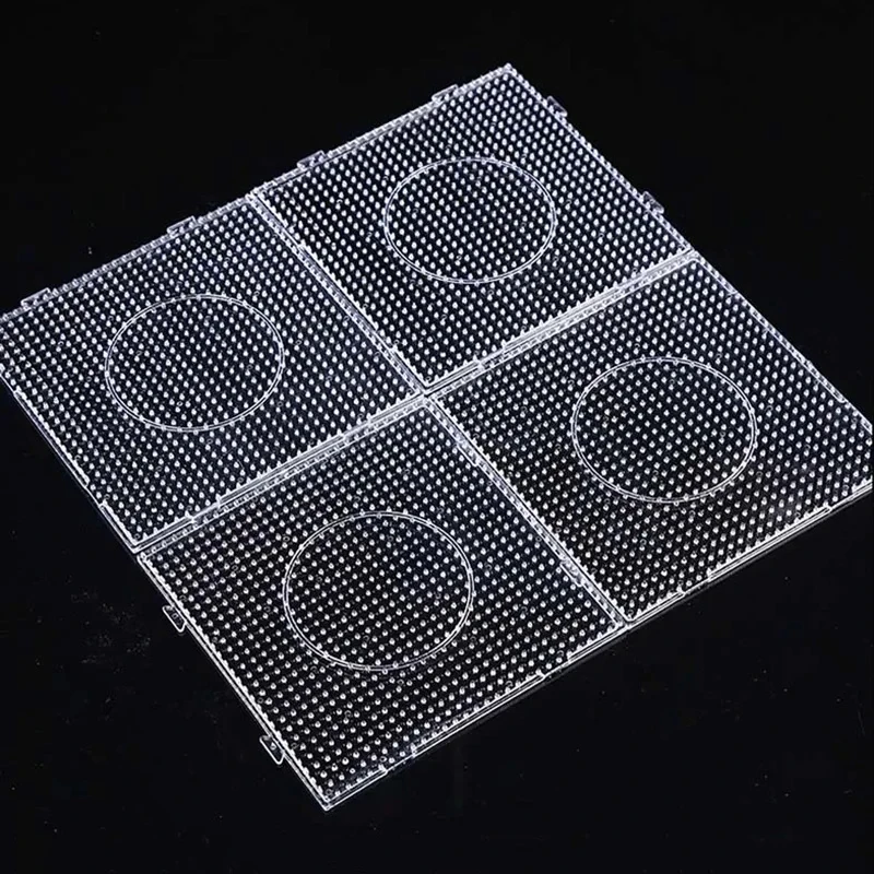 Fuse Beads Pegboards 4PCS 2.6mm/5mm Fuse Beads Transparent Big Square Pegboards Ironing Beads Boards DIY Material Template Melting Pegboard