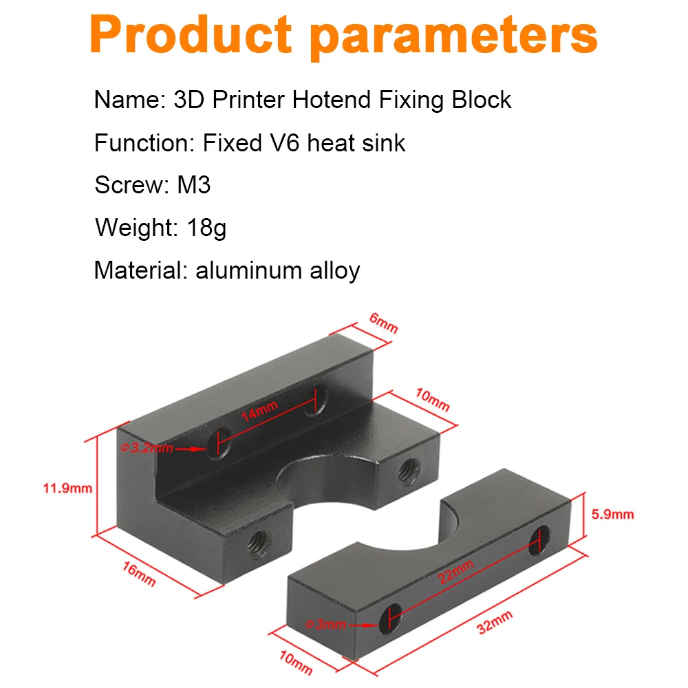Hotend Bloco Fixo E3d v6 Vulcão Bp6 Suporte de Montagem de Suporte de Extrusora de Extremidade Quente para Peças de Impressora 3d Série Ender3 Cr10 3dsway v6 - Imagem 6
