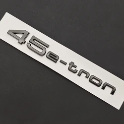 3D ABS Car Sticker E - tron Logo Emblem Trunk Decals Badge Accessories (45etron Glossy Black)