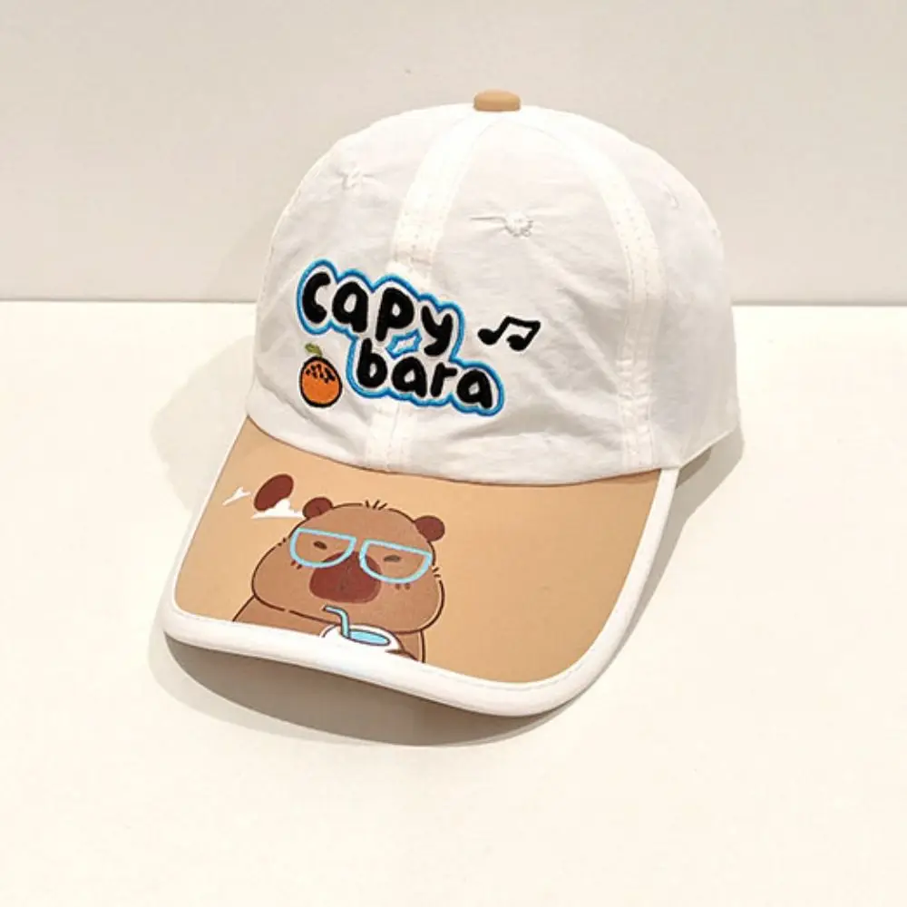 Kawaii Capybara Baseball Hat Anti-UV Sunshade Kids Summer Sunhat Fishmen Hat Cartoon Children's Peaked Cap Boys/girls
