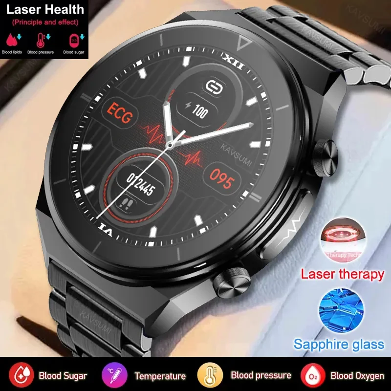 

Laser Treatment Three High Smart Watch Men ECG PPG Heart Rate Blood Sugar Health Tracker Smart Watch For Huawei Watches Xiaomi
