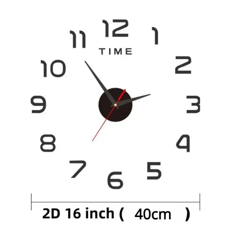 Wall Clock Digital 3d Bedroom Living Room Garden Acrylic Mirror Sticker Decoration