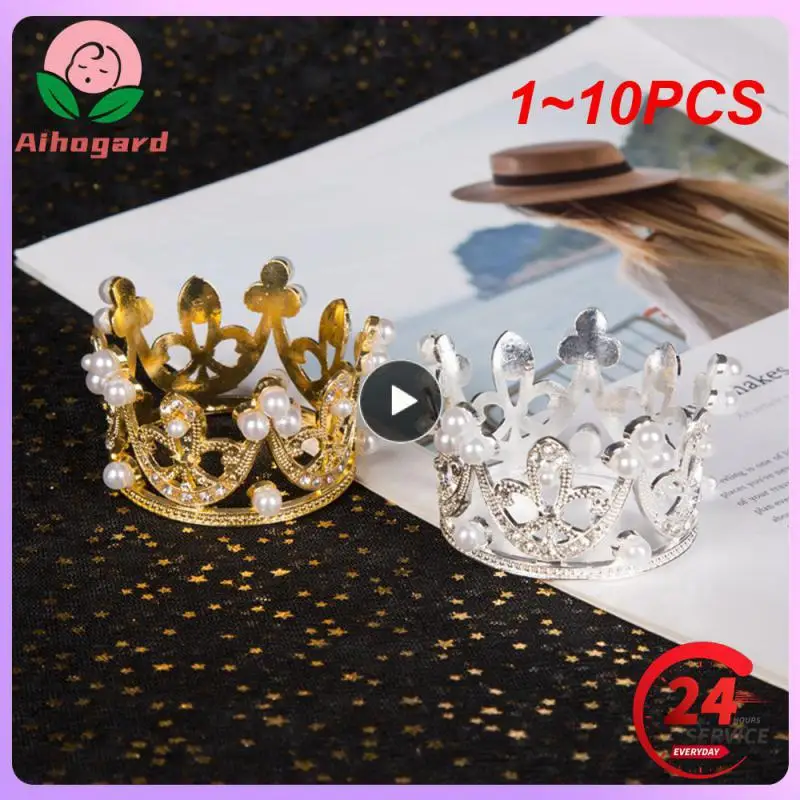 

1~10PCS Newborn Boys Photography Gold Crown Props Little Baby Photo foto Crown Accessories Infant fotografia Prop