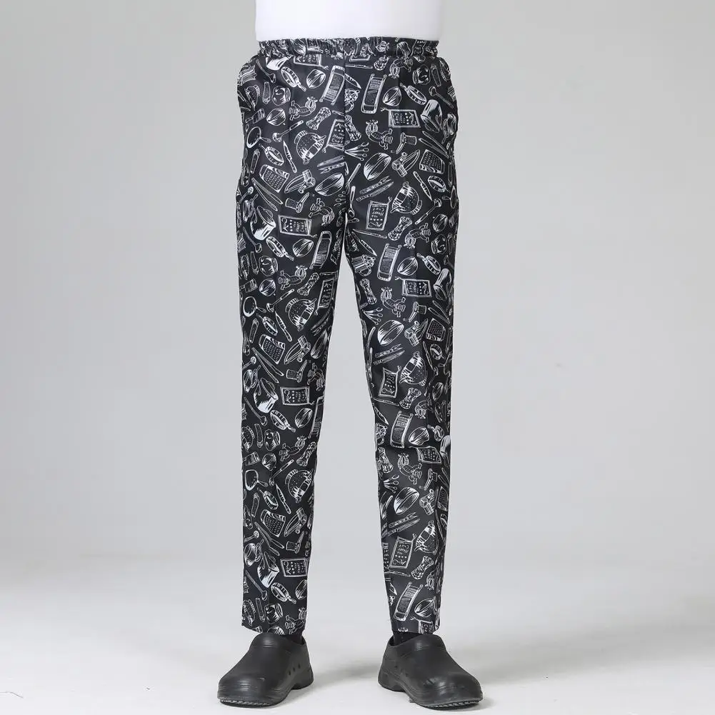 Chef Trousers Comfortable Unisex Chef Pants with Elastic Waist Breathable Fabric for Restaurant Service Secure for Cooks casual pants