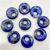 Natural Gem Stone Quartz Crystal Amethyst Lazuli 18mm Beads Donut Pendant Charm For Diy Jewelry Making Necklace Accessories 20pc 4