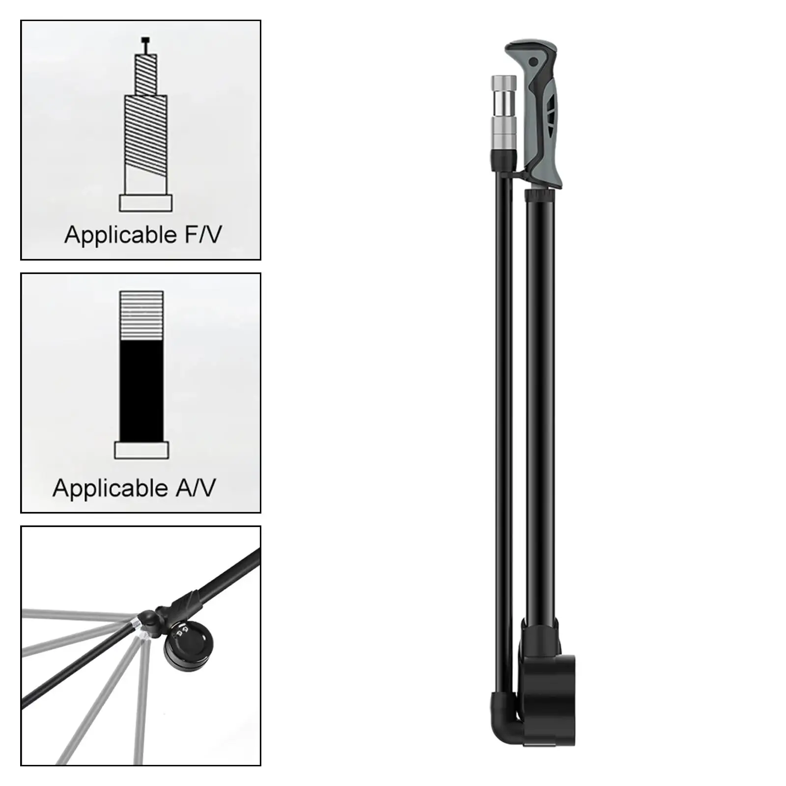 Bike Shock Pump Bike Tire Pump Bicycle Tire Inflator Practical Metal 300PSI High Pressure Biking Lightweight Riding Bike Pump