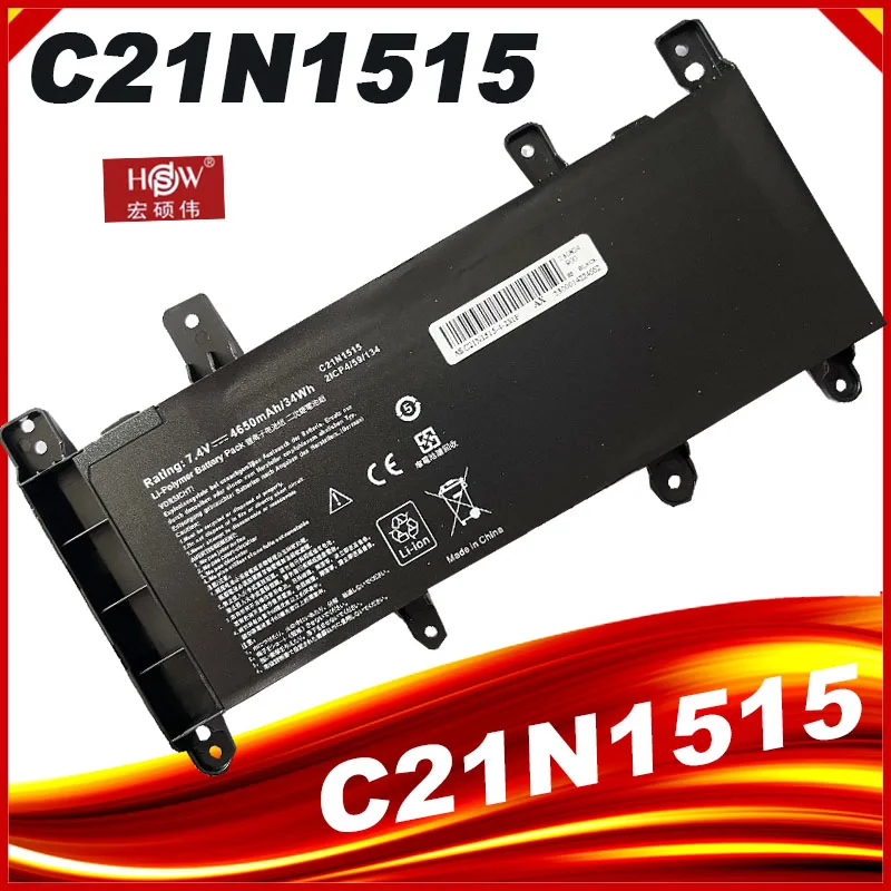 

C21N1515 Laptop Battery for Asus F756UW F756UX K756UW P2720UQ P2730UQ P2740UQ P756UJ R753UA R753UB R753UX X756U 7.6V 38Wh