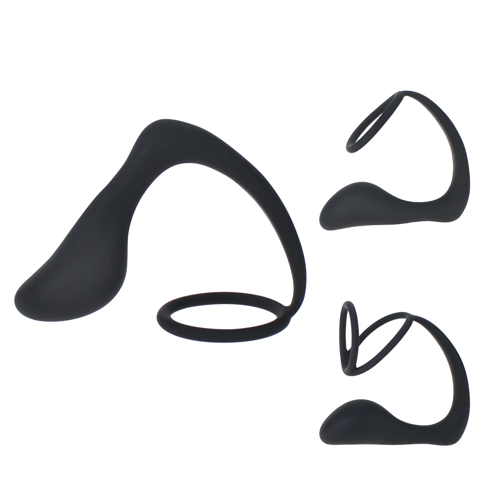 Plug Anal Silicone Jouet Érotique Masseur De La Prostate Masculine Double Anneau Butt Plug Pour Hommes Érotique Adult Sex Toys_voghion.com
