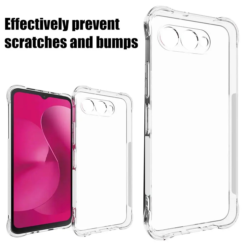T-Mobile Revvl 8 5G 보호 커버 소프트 클리어 케이스 방수용 TPU 투명 네 모서리 충격 방지 전화 케이스