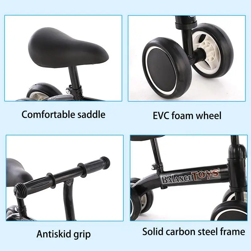 Children Bicycle 4 Wheel Baby Walker Baby Balance Bike Kids Scooter Stroller For 1-6 Years Old Outdoor Ride-on Toys