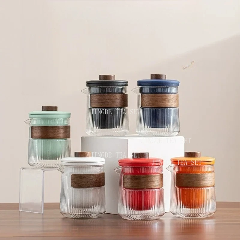 Travel Portable Chinese Tea Set Outdoor Teacup Tea Infuser Suit Exquisite Glass Gaiwan Teaware Sets Tea Ceremony Drinkware