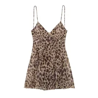 ETJ 2025 Summer New collection Women's vacation Style printed silk mesh sexy V-neck halter short Dress Hot Girl Dress - Image 6