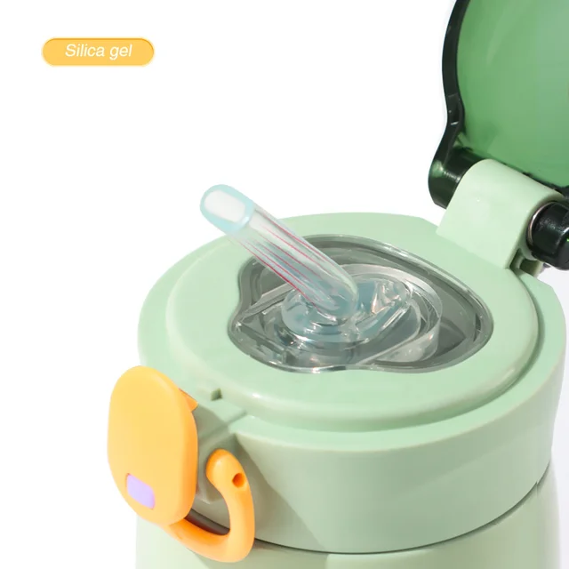 320/460ML Kids Stainless Steel Thermal Bottle Portable Kids Straw Mug Cold and Hot Thermal Thermos Student Water Bottle 5