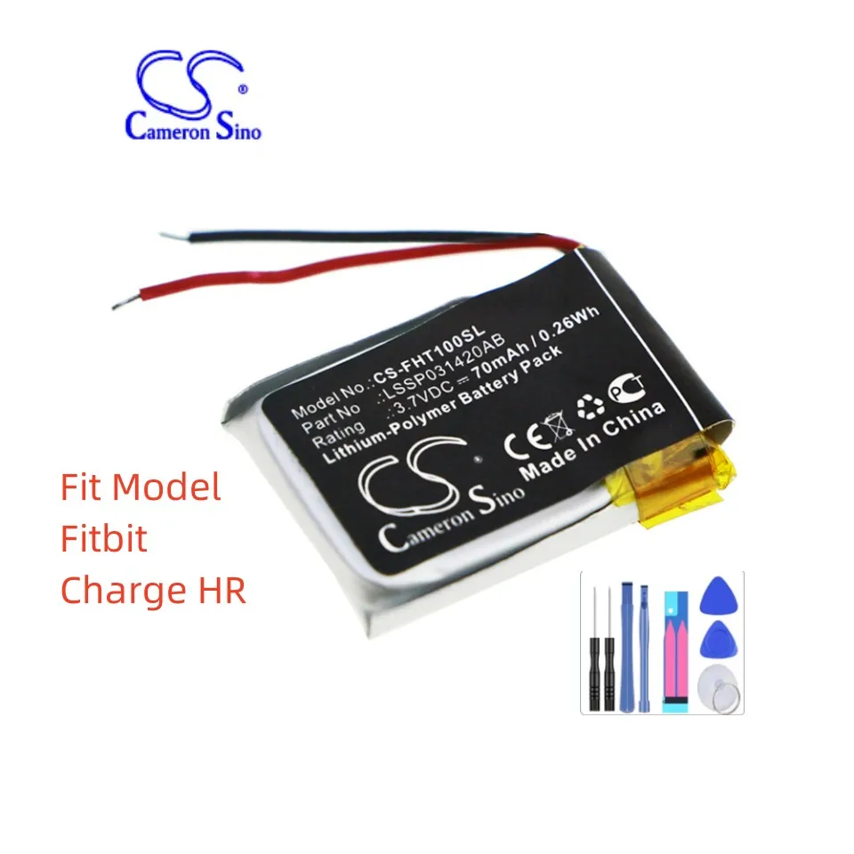 Batteria Smartwatch Per Fitbit Muslimamp Charge Hr Capacità 70Mah / 0.26Wh Colore Nero Tipo Li-Polimero Volt 3.70V