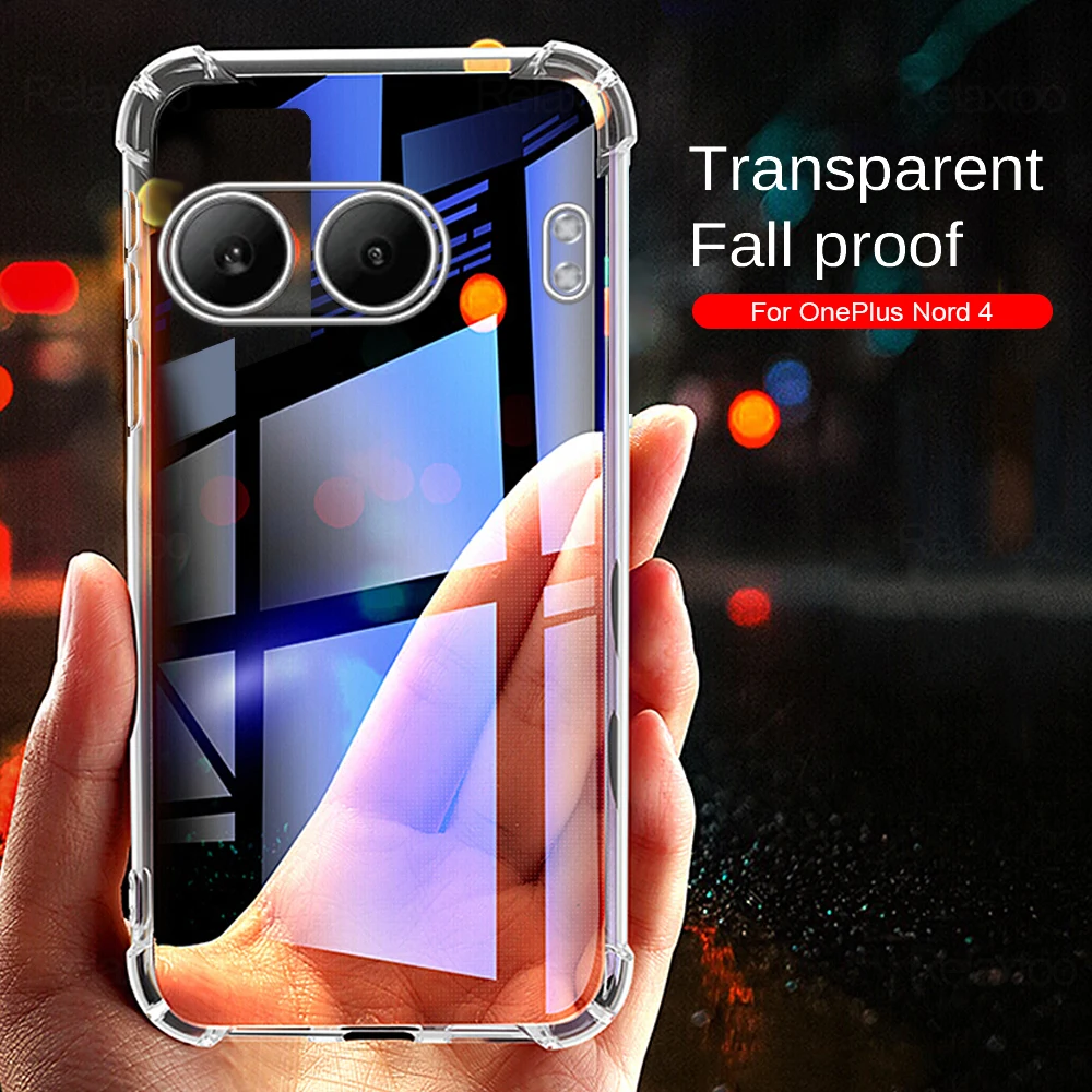 Transparent Shockproof Airbag Case with Camera Protection - TPU Soft Cover for OnePlus Nord 4 5G (2024)