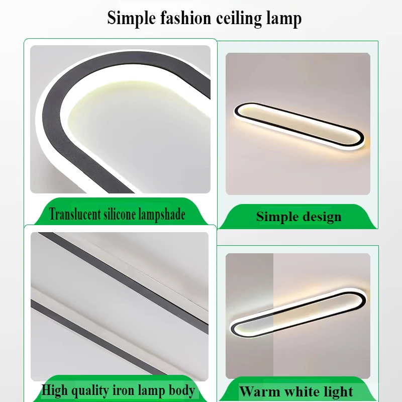 Modern LED Ceiling Light 40/60/80 Long Strip led Ceiling Lamps For Bedroom Living Rooms Study Illumination Luminaire Lighting