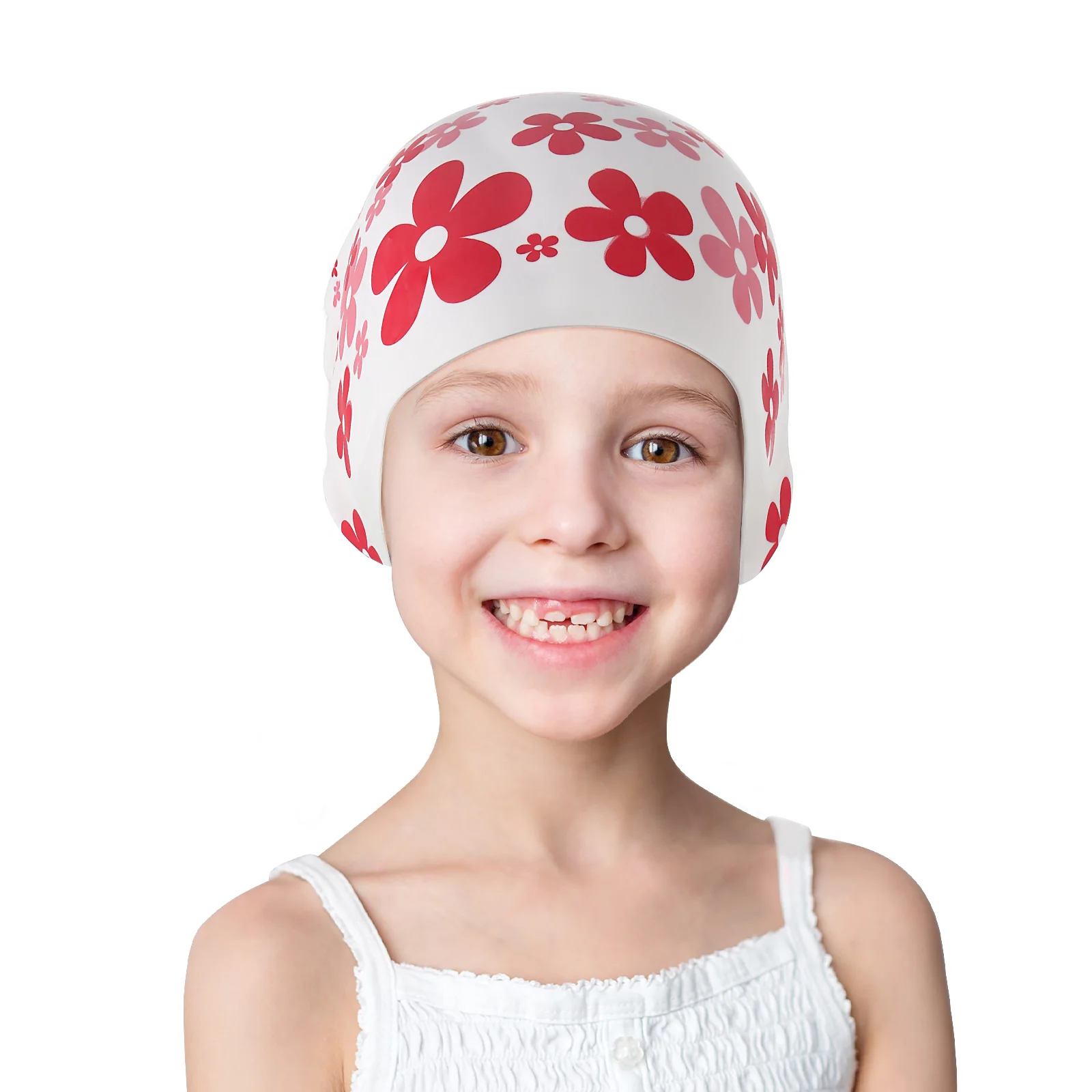 

Children Swim Caps Ear Protection Hats Silicone Bathing for Kids Swimming Toddler Waterproof