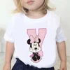 Custom Name Letter Combination Children Cartoon T-shirt Disney Minnie Mouse Font A B C D E F G Short Sleeve Kids Tshirt 5