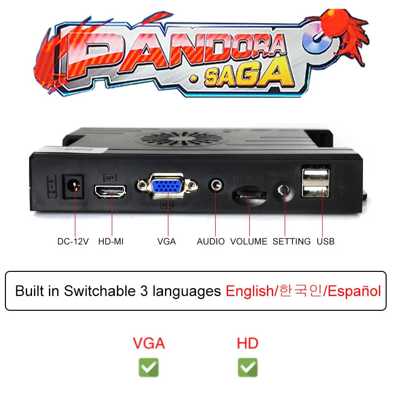 Newest Pandora Game Box SEGA 8800 In 1 Family PCB Board 40P Home To Jamma Arcade Cartridge HDMI VGA Motherboard