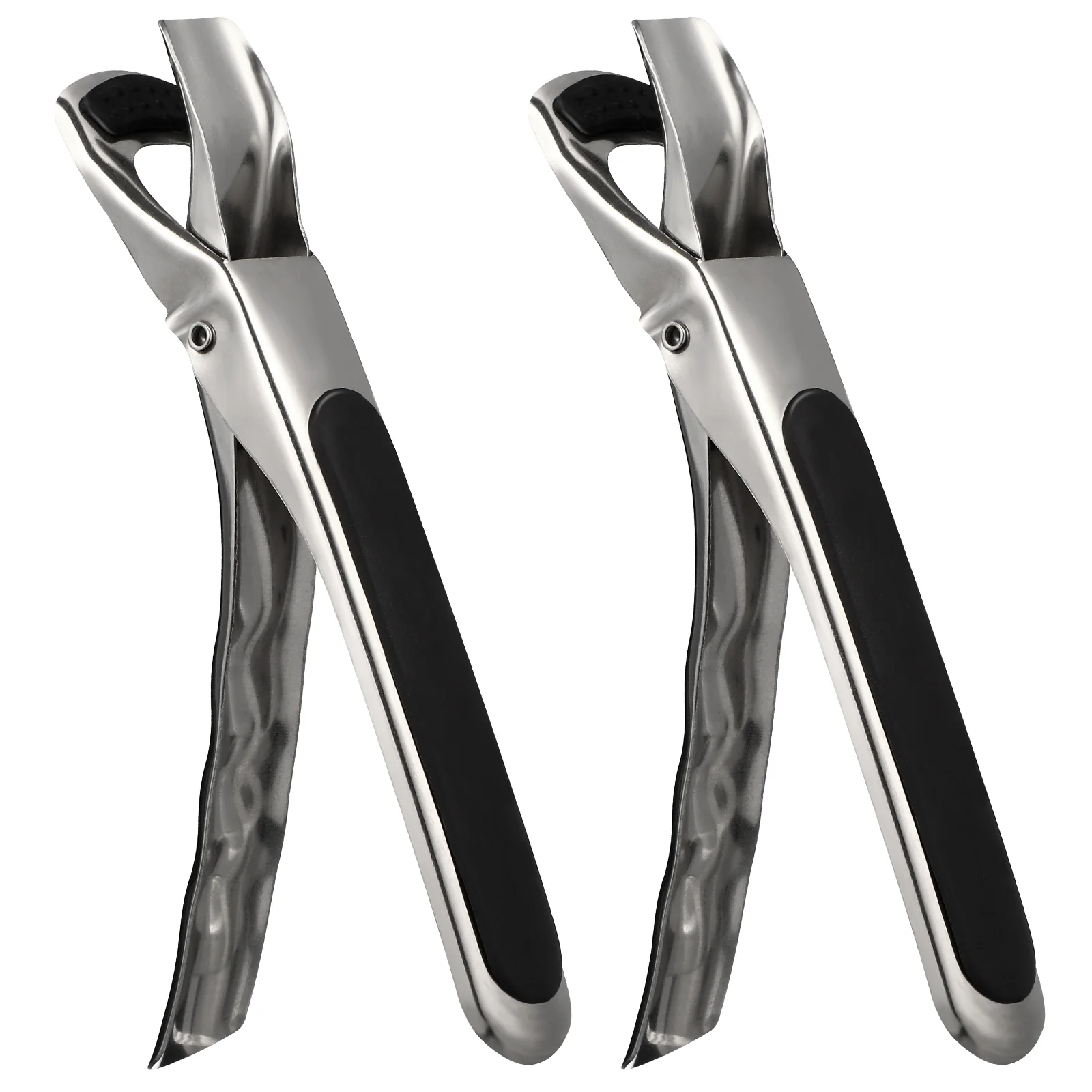 2 Pcs Non-slip Dish Tongs Hot Dishes Plate Gripper Stainless Steel Anti-scald Grippers Pan