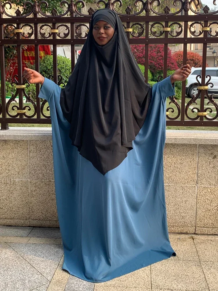 Ramadan Eid Butterfly Abaya with Zipper Front Plain Niqab Islam Muslim Prayer Clothes Abayas for Women Dubai Turkey Hijab Dress