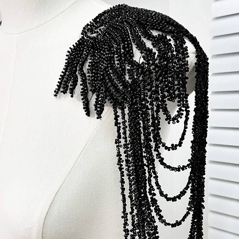 1pc Tassel Chain Sequin Shoulder Ornaments Wedding Dress Performance Clothing DIY Sewing Patch Fashion Handmade Accessories shoulder ornaments
