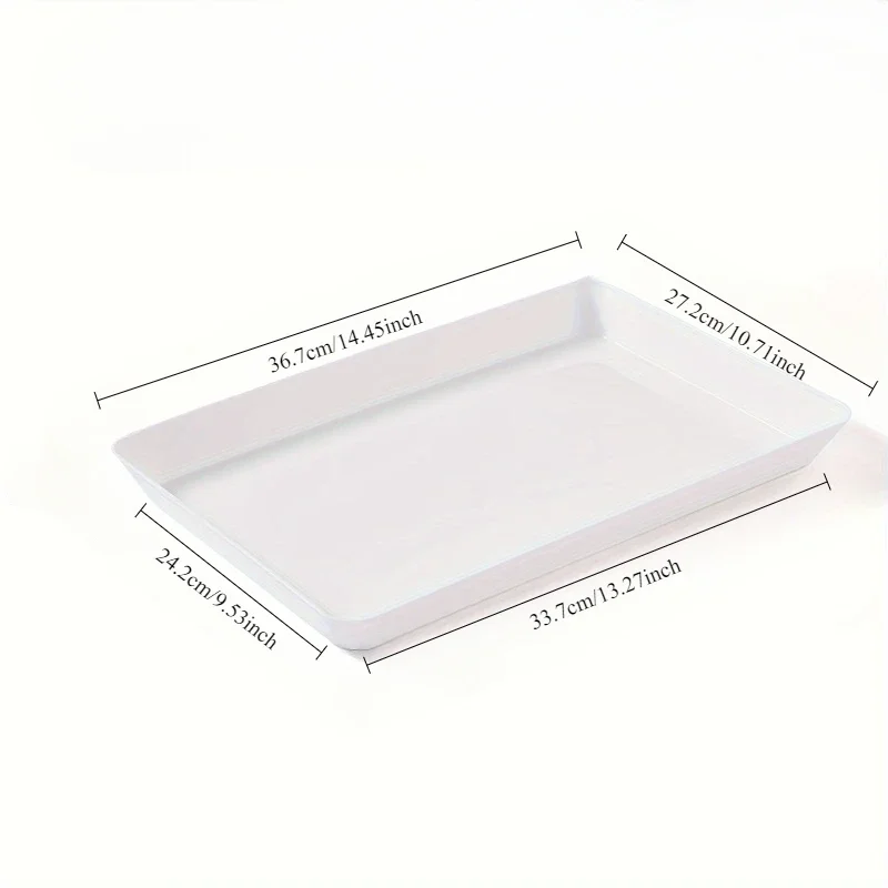 Thin rectangular tray, white dining tray, plastic food tray